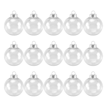 15 PCS Round Clear Christmas Balls Fillable DIY Christmas Tree Balls