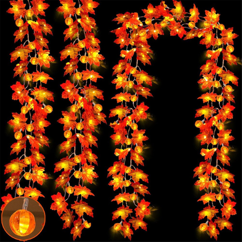 Fall Garland with Pumpkin Lights Halloween Fall Decorations 2