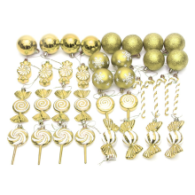 36Pcs Christmas Tree Hanging Pendants Christmas Spheres Gold