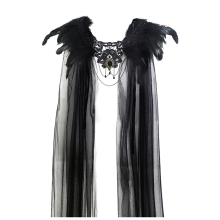 Gothic Hexenumhang mit schwarzem Kragen Damen Cape mit schwarzem Kragen