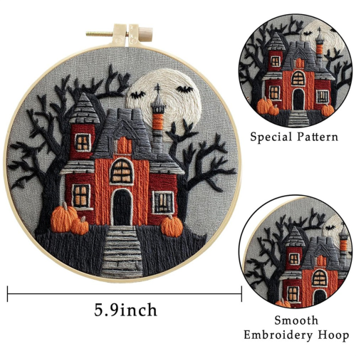 4-pack Halloween Kasteel Borduurset Beginners 2