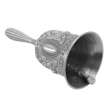 Metall-Alarm-Hand-Hold-Call-Glocke für den Schreibtisch, Tee- und Abendessen-Spiel, silberfarben