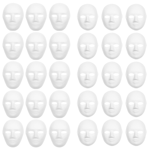 30 Pack 2 Sizes Paper Mache Masks Create Artistic Craft