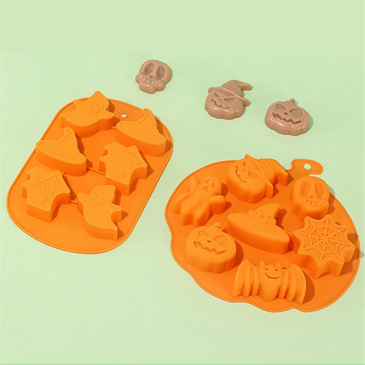 Moule à Gâteau Citrouille Halloween - Silicone Alimentaire Réutilisable - 4 Visages Effrayants - 16,7 Cm