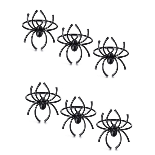 Σετ δαχτυλιδιών για χαρτοπετσέτες Halloween Spider Χαρτοπετσέτα Halloween Μαύρη αράχνη 1