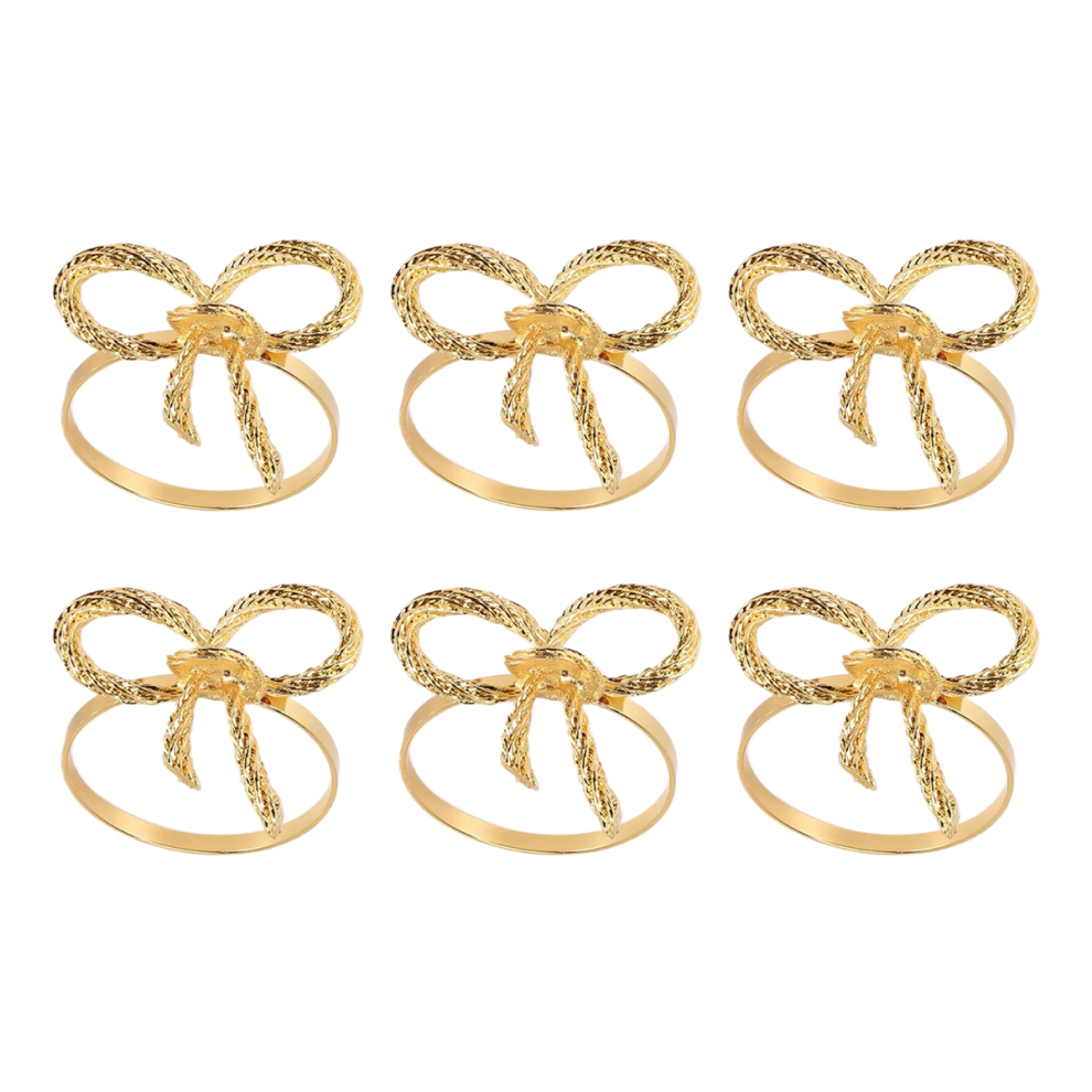 Butterfly Napkins Rings Set of 6, Gold Napkin Rings Holder