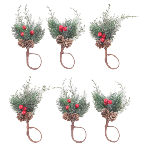Weihnachtsserviettenringe 6er Set, Serviettenhalterringe
