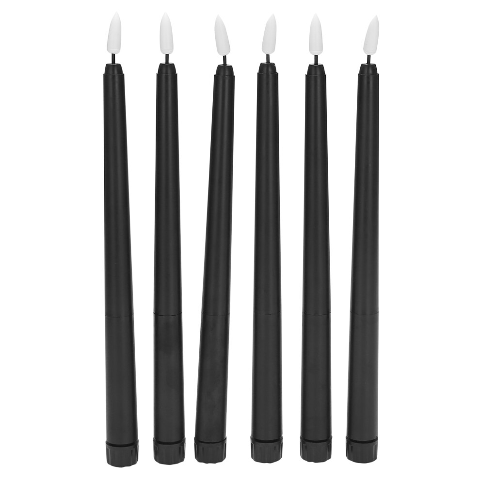 Pack of 6 Black LED Birthday Candles,Yellow Flameless Flickering-image-OPC-PK9FPFD-NEW