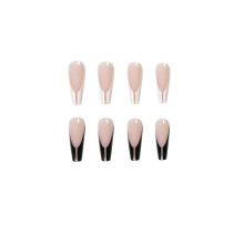 Fake Nails Black White Long Ballet Press On Nails False Nails Colorful False Nail 24 Pcs