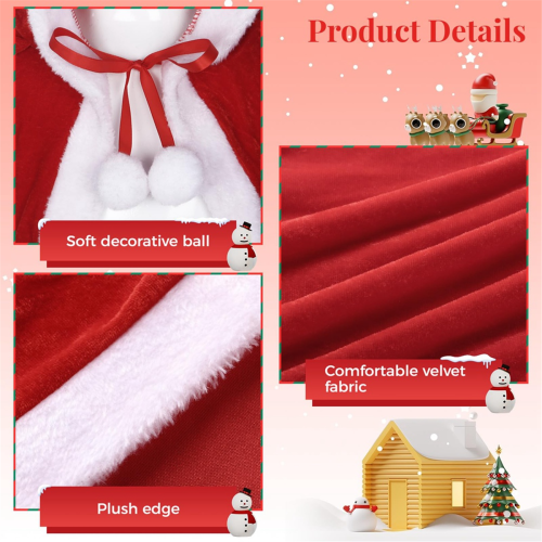 Capa de Natal com capuz e capa de Papai Noel 2