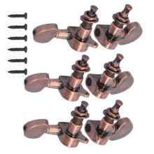 Copper Alloy Guitar Locking Tuners, 3 Left & 3 Right Head Knobs