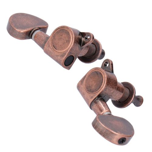 Copper Alloy Guitar Locking Tuners, 3 Left & 3 Right Head Knobs 2