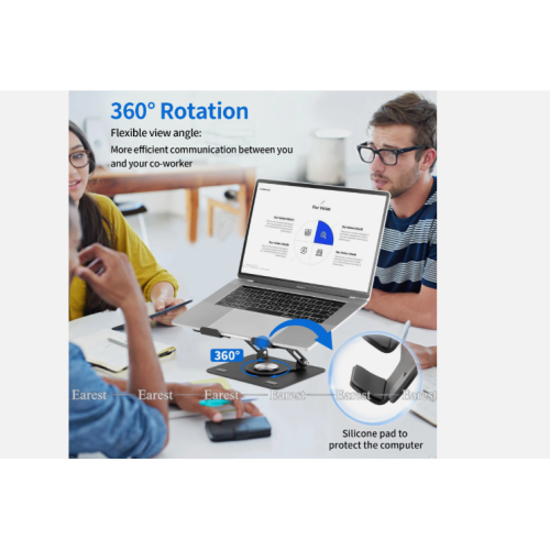 360° All Metal Portable Laptop Tablet Stand Riser Adjustable Holder 2