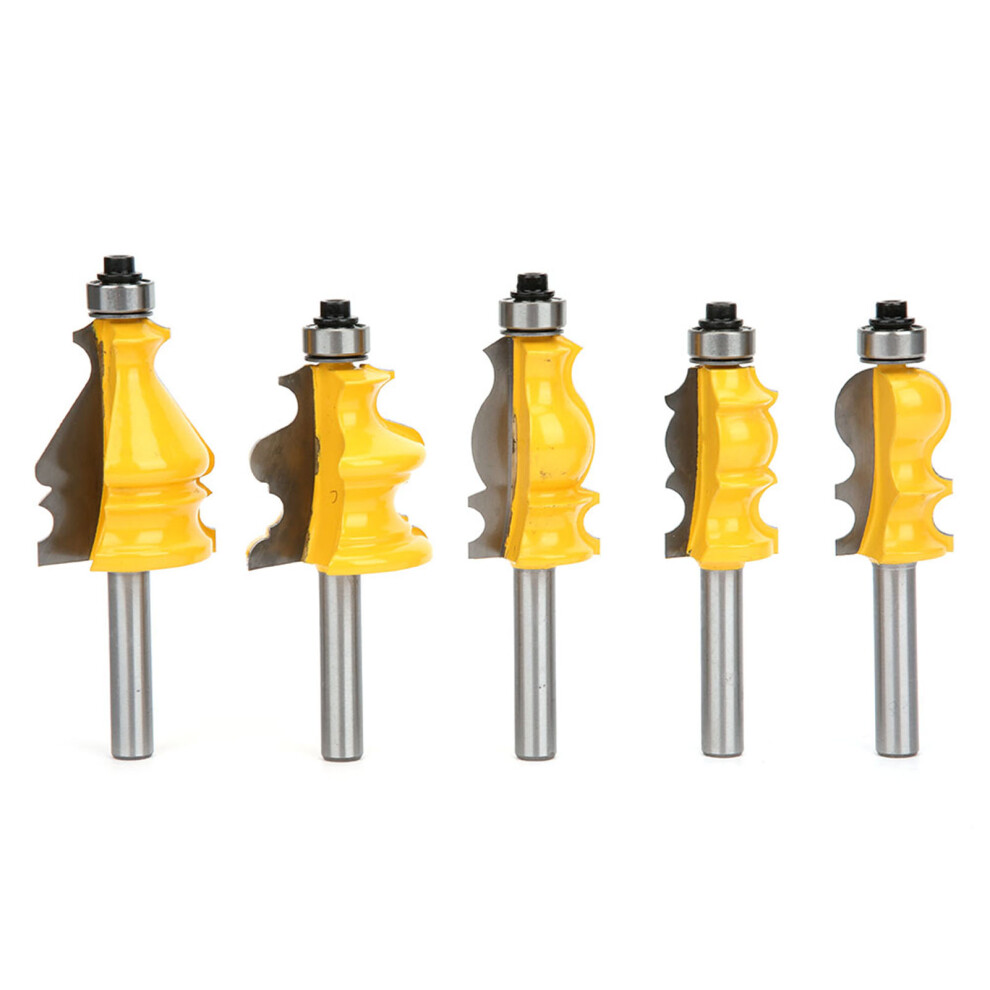 5pcs 8mm Shank Handrail Router Bit Cabinet Door