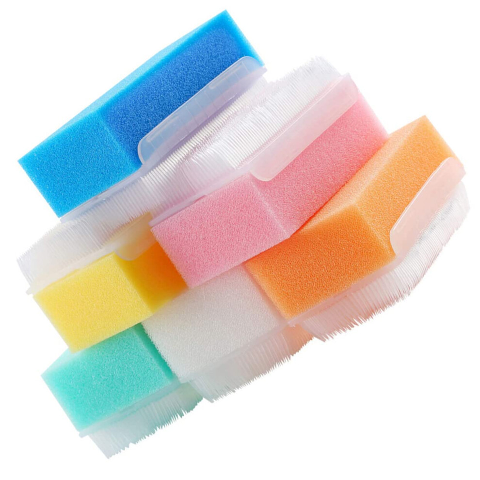 Baby Bathing Sensory Tools 6pcs Soft Sponge Brush Set for Infants Newborns Bath Time Cleaning and Massage