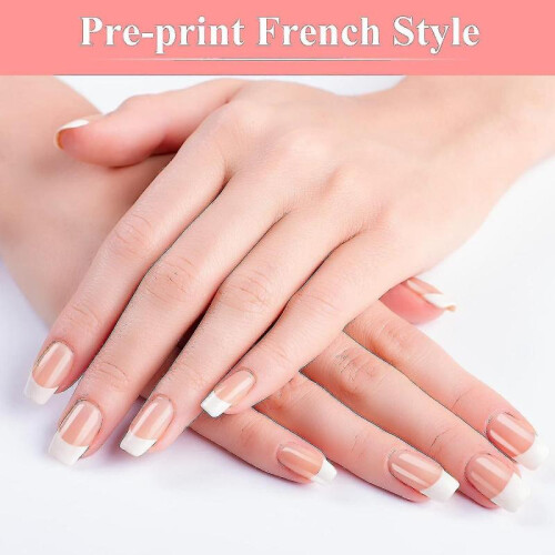 192 False Nails Short Capsules, French Nail Capsule False Nails Full Coverage, - Nude 2