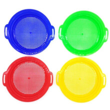 4pcs Stop Sand Sifter Sieves Toy for Sand Beach 4 Pack Set Red Blue Yellow Green for Children Kids