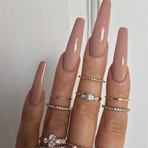 24pcs Length False Nails Long French False Nails False Tips Artificial Finger Manicure 1
