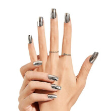 Wear armor advanced european and american silver mirror fake nail tip finished product Bonus: Get a free professional-grade nail file worth 5 with yo