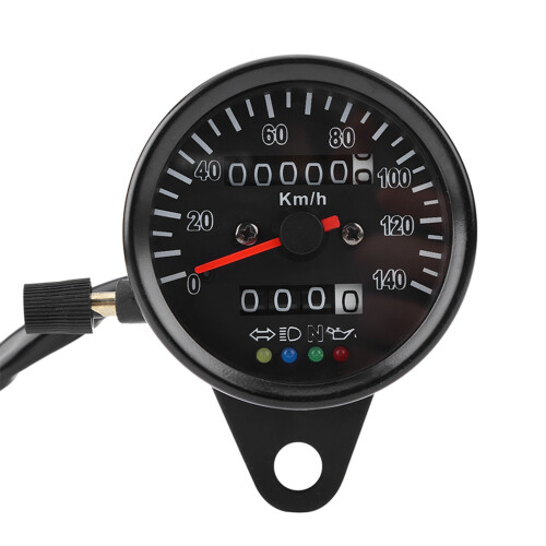 60mm Black Motorcycle Odometer Speedometer Gauge