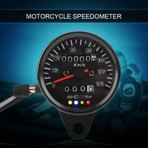 60mm Black Motorcycle Odometer Speedometer Gauge 1