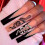 Shiny Diamond Snake False Nails Snake Pattern Frosted Square False Nails 1