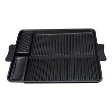 Durable Rectangular Non-Stick Grill Plate for Outdoor BBQ, Steak and Vegetable Cooking, Home and Restaurant Use