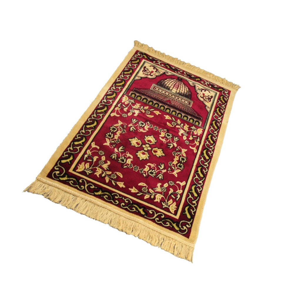 (Red, 110x70cm) Muslim Prayer Rug Eid Embroidery Tapestry Carpet Non-Slip Mat-image-OPC-PK9FWRF-NEW