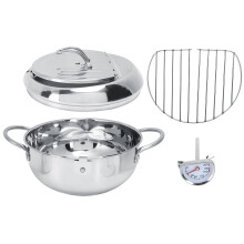 Fryer Pot Stainless Steel With Thermometer Oil