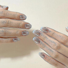 Wearing Nails Blue Silver Gradient Simple Jelly Glue Manicure Nail Stickers Nail Wearing Armor