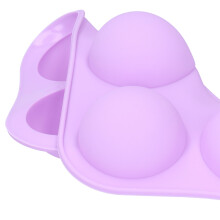 2 Stück 6-Gitter-halbkugelige Silikon-Kuchenform 19,5x13,3 cm Lila