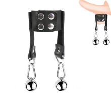 Male Stainless Steel Suspended Ball Exercise Ring Accessory, 35mm Weight Stretching Aid Device, 4 Size Options