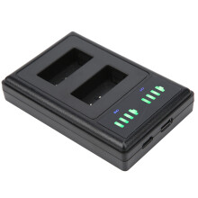 Dual Port Camera Battery Charger for EN-EL20, 8.4V 600mA, Black