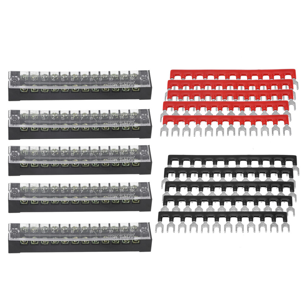 5Pcs Dual Row 12 Positions 600V 15A Screw Terminal 8320539677415
