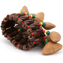 Handgemachtes Nuss-Schalen-Handglocken-Armband für afrikanische Trommel-Enthusiasten