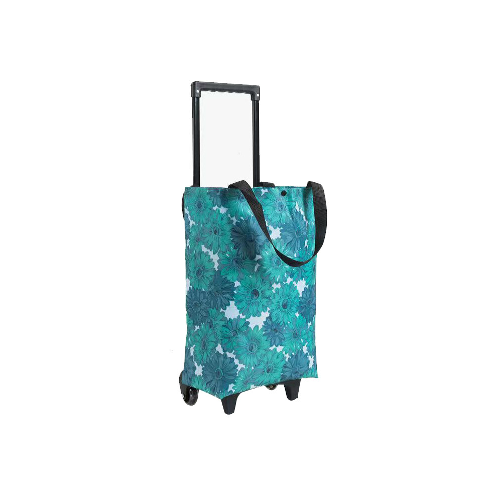Shopping Cart Foldable Portable Grocery Cart Blue