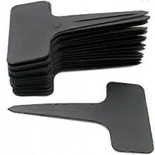 100 Pcs Thick Plastic Markers Plant Labels Black T Type Garden Plant Labels Waterproof