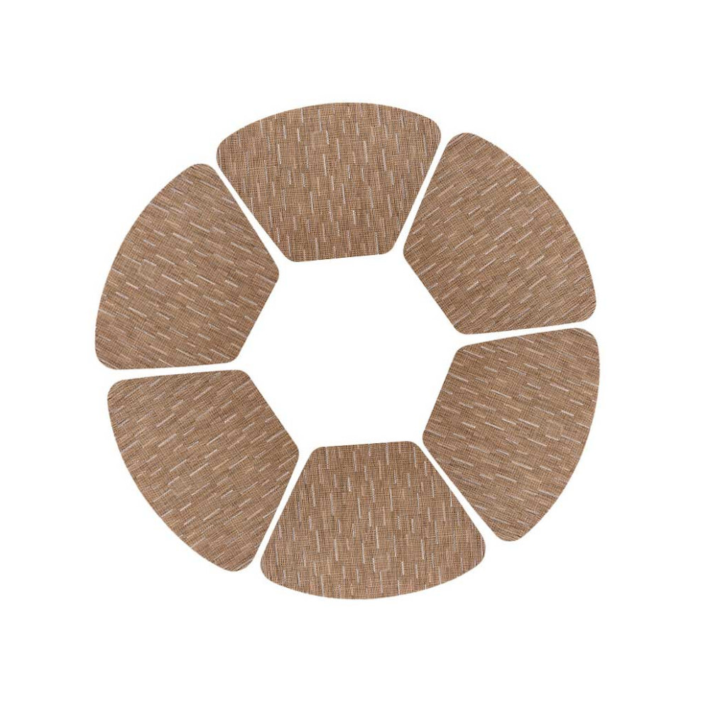 (Light Brown, 48x33CM) 6X Round Placemats Cup Coaster Thicken Design Multipurpose Table Pad-image-OPC-PK9GKHB-NEW