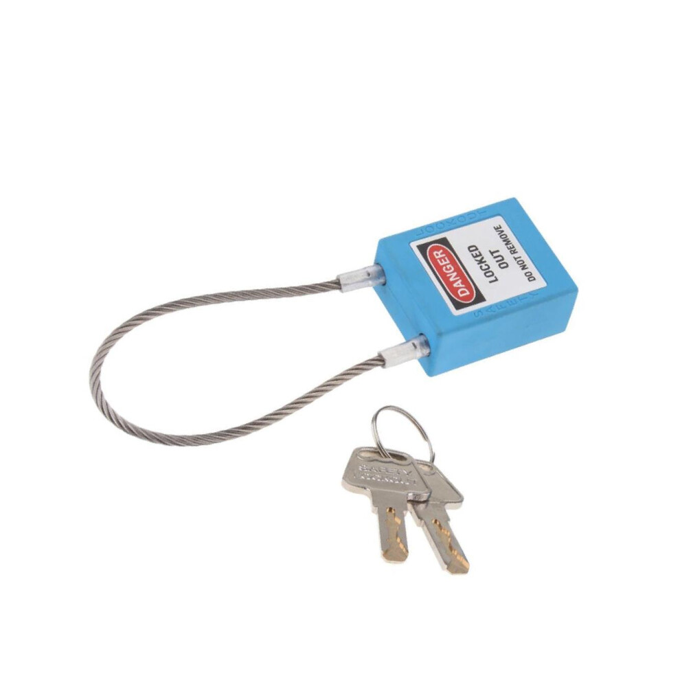 (Blue) Premium Stainless Steel Cable Safety Padlock Lockout Isolation Lock-image-OPC-PK9GMZV-NEW