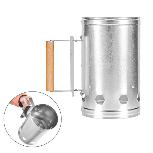 Steel Barbecue BBQ Chimney Starter for Rapid Quick Fire Lighting 1