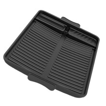 Grill Plate for Gas Grill, Non-Stick BBQ Grill Attachment with Practical Handle, Black, for Camping, Outdoor, Vegetables, Meat