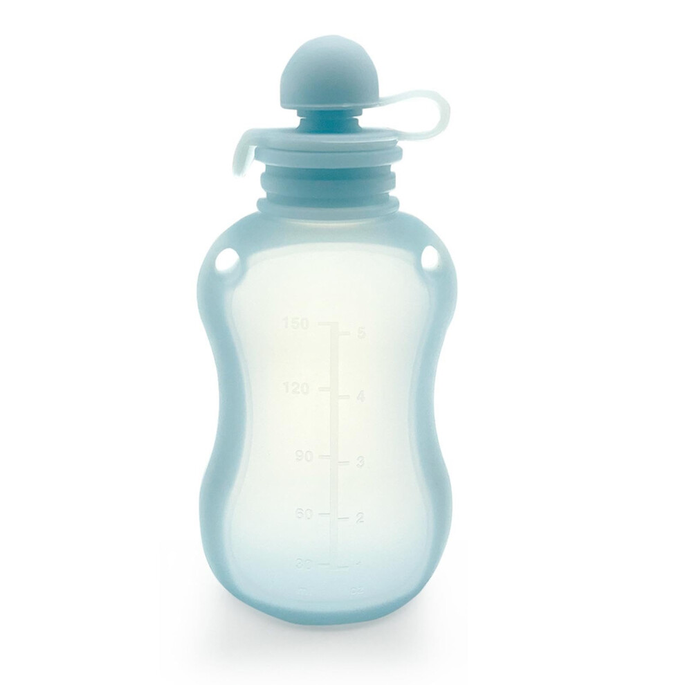 Breastmilk Storage Bag - 150ml Silicone Breastmilk Storing Bags, Grey-Blue Containers for Milk, Juice, and Purees