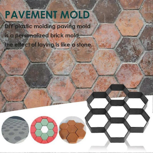 30cmx30cm Hexagon Manual Paving Cement Brick Concrete Pavement Mold Path Maker 1