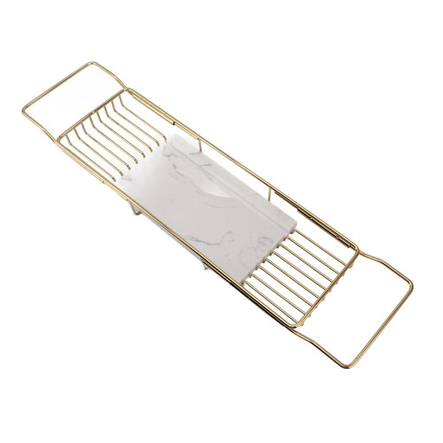 Metal Marble Bathtub Rack Anti Slip Space Saving 1