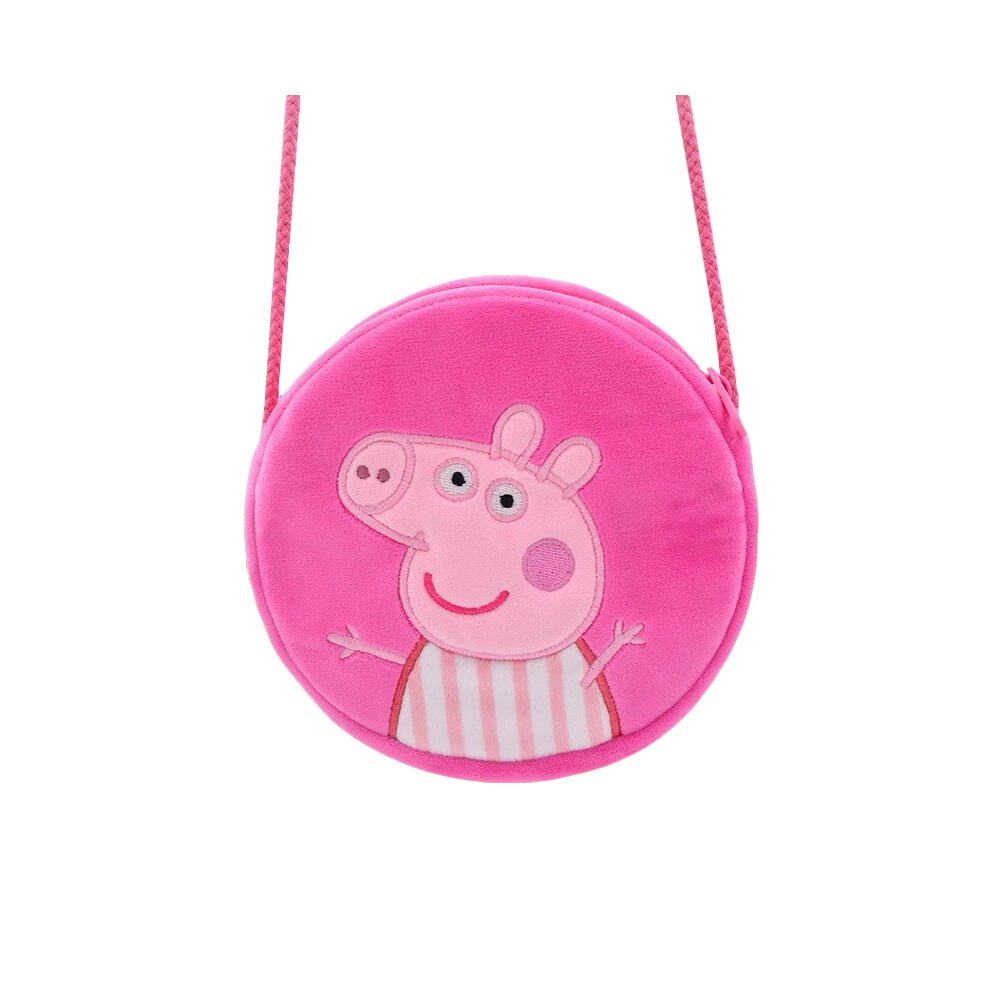 (PaigeRound) Pig Cute Peppa Piggy Peachy Plush Handbag Female Girl Shoulder Kawaii Bag