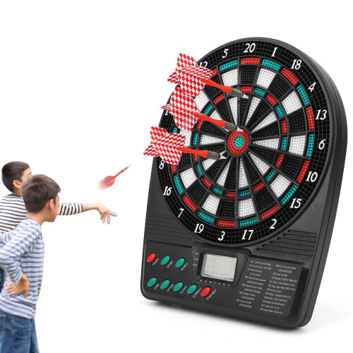 Electronic Dartboard Game Set with LCD Display, Auto Scoring, 26x20x3cm