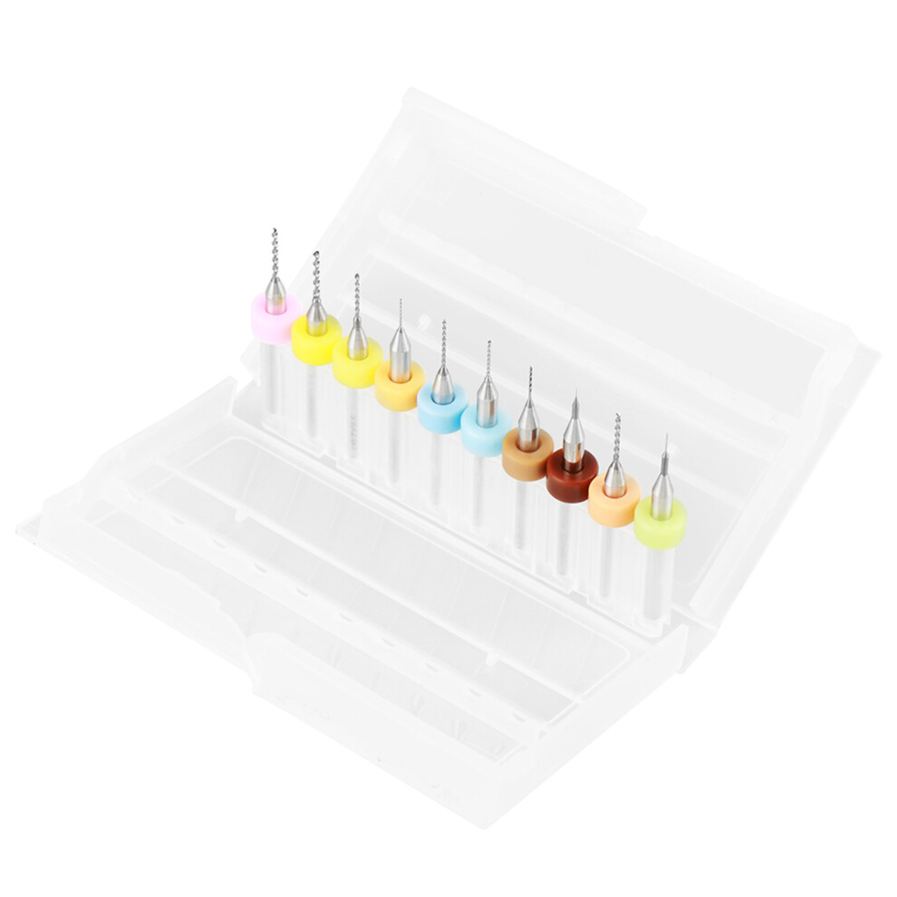 10Pcs 0.1-1.0mm Tungsten Carbide Micro Drill Bits