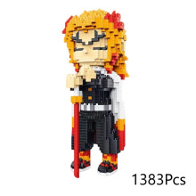 (Kyoujurou, 1383Pcs) Anime Demon Slayer Kamado Building Block Tanjirou Nezuko Model Figures Toys