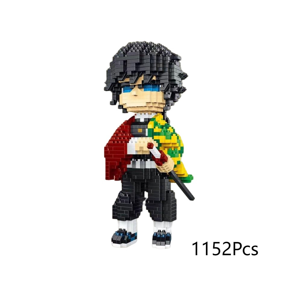 (Giyuu, 1152Pcs) Anime Demon Slayer Kamado Building Block Tanjirou Nezuko Model Figures Toys