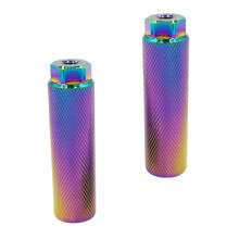 Bike Pegs Anti Skid Aluminum Alloy Foot Pegs for 3/8 Inch Axles, Colorful 1 Pair Bicycle Foot Pegs, Durable and Lightweight